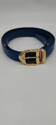 louis vuitton ceinture citizen en cuir épi bleu et boucle dorée