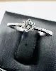 bague or blanc diamant solitaire env 0,10ct or 750 millième (18 ct) 1,78g