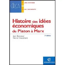 livre histoire des idées économiques - de platon à marx