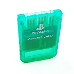 carte mémoire ps1 officielle translucide turquoise - sony playstation