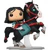 figurine disney mulan - mulan riding khan pop rides 15cm