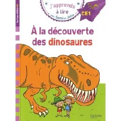 livre j'apprends à lire avec sami et julie - a la découverte des dinosaures - niveau ce1