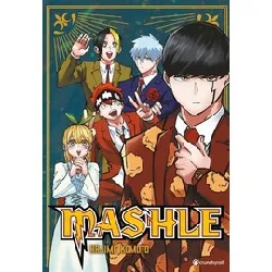 livre mashle tome 15 - ryoh grantz et le sens de la virilité - coffret avec le roman mash burnedead et le des aventures, l'écusson