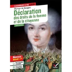 livre déclaration des droits de la femme et de la citoyenne (1791) - suivi d'un parcours 'ecrire et combattre pour l'égalité'