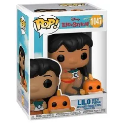 figurine funko pop - lilo et stitch [disney] n°1047 - lilo avec pudge (55621)