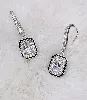 boucles d'oreilles argent ornées des oxydes entourée d'une ligne noire émaillée argent 925 millième (22 ct) 3,28g