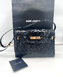 sac yves saint laurent manhattan en cuir de veau embossé crocodile