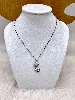 collier maille vénitienne + pendentif setie 2 oxydes argent 925 millième (22 ct) 3,55g