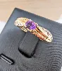 bague en 2 ors centrée d'une pierre violette or 750 millième (18 ct) 1,57g