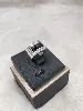 bague agatha argent orné d'onyx noir et entouré d'oxydes argent 925 millième (22 ct) 10,43g