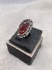 bague argent pierre rouge entourée des strass argent 925 millième (22 ct) 7,68g