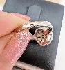 bague or blanc pastille pavée de 9 diamants taille ancienne or 750 millième (18 ct) 3,18g