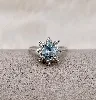 bague argent marguerite sertie de pierre bleue et entouré d'oxydes argent 925 millième (22 ct) 1,59g