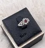 bague argent marguerite strass + rubis traite  argent 925 millième (22 ct) 2,48