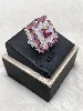 bague en brickstitch carrée multicolores t53