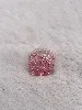 bague en brickstitch carrée rose t60