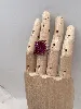 bague en brickstitch carrée violete rouge t57