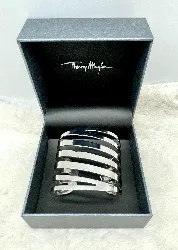 bracelet thierry mugler spiral en métal argenté