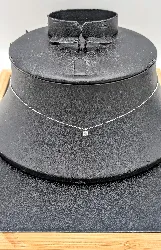 collier or blanc pendentif solitaire serti d'un diamant d'environ 0,20ct or 750 millième (18 ct) 1,16g