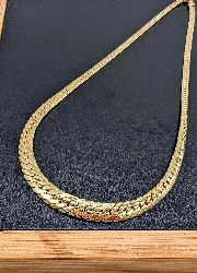 collier or maille anglaise en chute  or 750 millième (18 ct) 13,50g