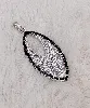 pendentif motif feuille ornée d'oxydes  argent 925 millième (22 ct) 3,24g