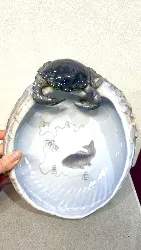 plat de crabe en ceramique  royal copenhaguen decors marin