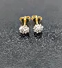 boucles d'oreilles chou pavé de petits diamants or 750 millième (18 ct) 0,99g