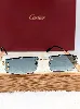 cartier lunettes de soleil ct0465s à monture rectangulaire dorée et verre bleu