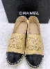 chanel espadrilles / chaussures en cuir agneau beige et noir pointure 42