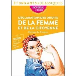 livre declaration des droits de la femme et de la citoyenne