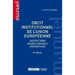 livre droit institutionnel de l'union européenne