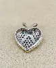 pendentif argent coeur pavé d'oxydes argent 925 millième (22 ct) 11,10g