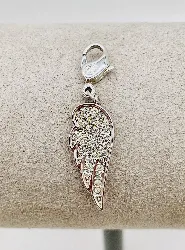 swarovski pendentif / charm aile d'ange pavé de cristaux incolores
