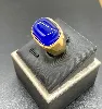 bague chevalière avec grande pierre ovale bleue t54