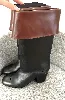 bottes chanel cavalière en cuir noir et marron