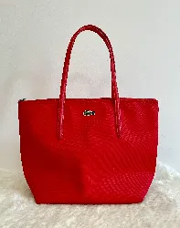 lacoste sac cabas zippé rouge