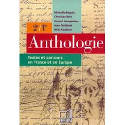 livre anthologie 2e 1e - textes et parcours en france et en europe