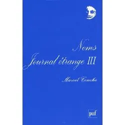 livre journal étrange - tome 3, noms