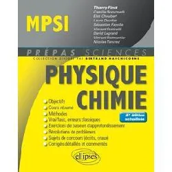 livre physique - chimie mpsi - 4e édition actualisée