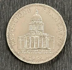 pièce 100 francs panthéon 1982 argent 900 millième 15,01g