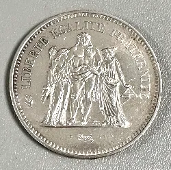 pièce 50 francs hercule 1974 argent 900 millième 30,20g