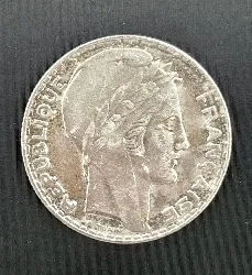 pièce d'argent 10 francs turin 1933  argent 900 millième 9,91g