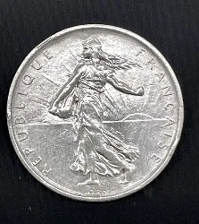 pièce d'argent 5 francs semeuse 1963 argent 835 millième 12,04g