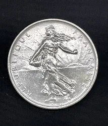 pièce d'argent 5 francs semeuse 1964 argent 835 millième 11,98g