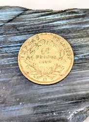 pièce d'or 10 francs napoléon iii 1858 bb or 900/1000 3,18g