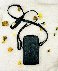 porte téléphone kenzo bandoulière en cuir noir