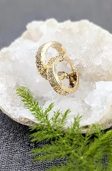 boucles d'oreilles petites créoles avec motifs or 375 millième (9 ct) 1,72g