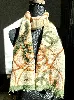 chanel foulard en cashemire et soie beige et olive