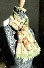 chanel foulard en cashemire et soie beige et olive