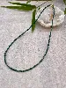 collier billes malachite facettées 3mm l40-46cm et métal doré